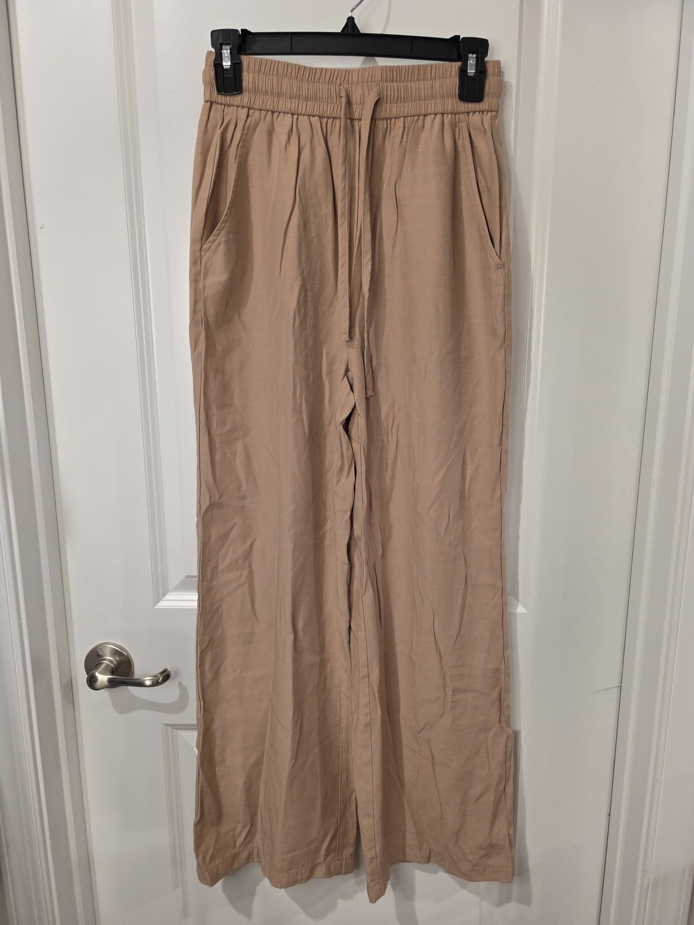Halara Drawstring Wide Leg Casual Linen-Blend Pants with Pockets